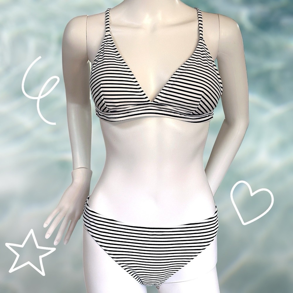 CupShe Navy and White Women's Size X-Large2 Piece Bikini Swimsuit NWOT!